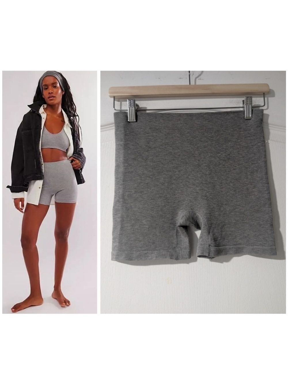 NEW Free People | Softest Soft Knit Shorts In Grey